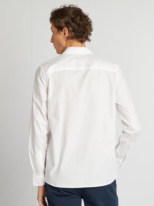 Solid Straight-Fit Shirt - Kiabi Solid Straight-Fit Shirt - Kiabi