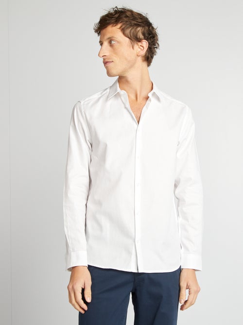 Solid Straight-Fit Shirt - Kiabi Solid Straight-Fit Shirt - Kiabi