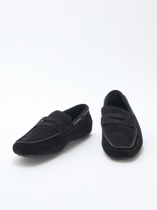 Solid Suede-Effect Boat Moccasins - Kiabi