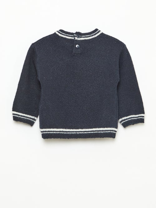 Solid sweater with contrasting trim - Kiabi