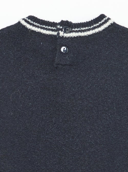 Solid sweater with contrasting trim - Kiabi
