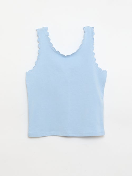 Solid tank top with wavy edges - Kiabi