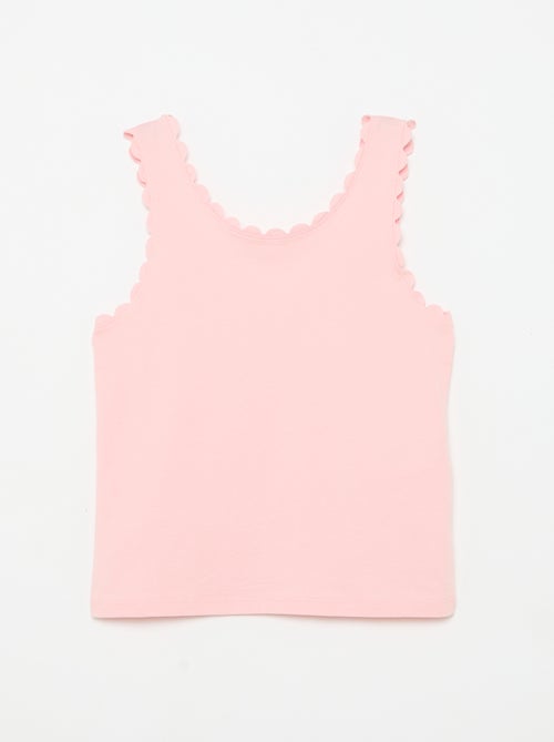Solid tank top with wavy edges - Kiabi