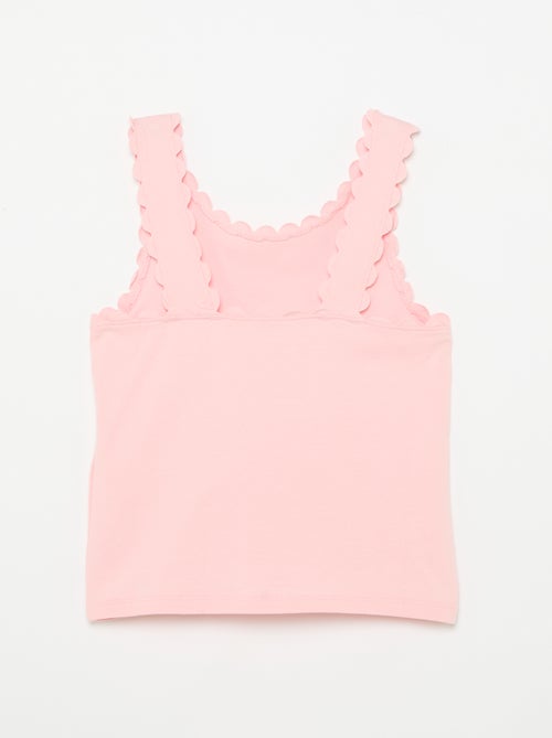 Solid tank top with wavy edges - Kiabi