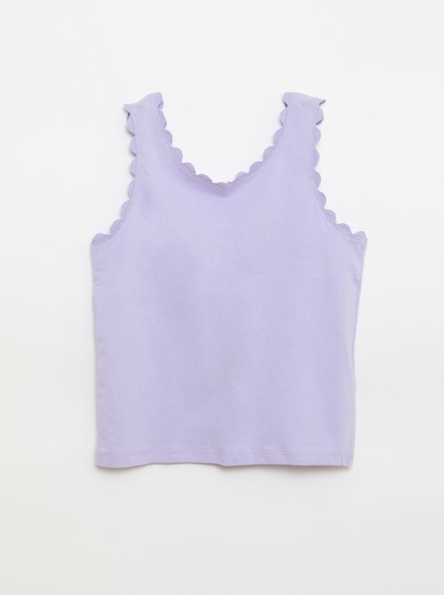 Solid tank top with wavy edges - Kiabi