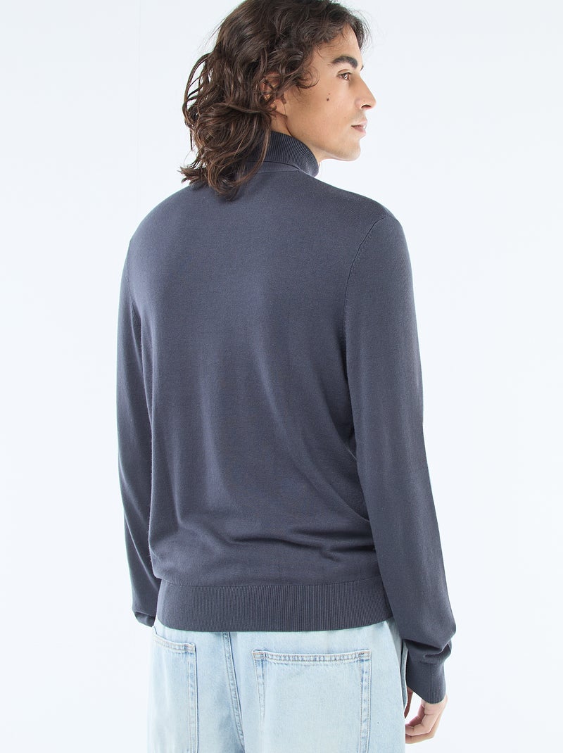 Solid Turtleneck Sweater Blue - Kiabi