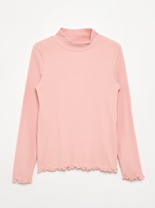 Solid Turtleneck with Lettuce Trim - Kiabi