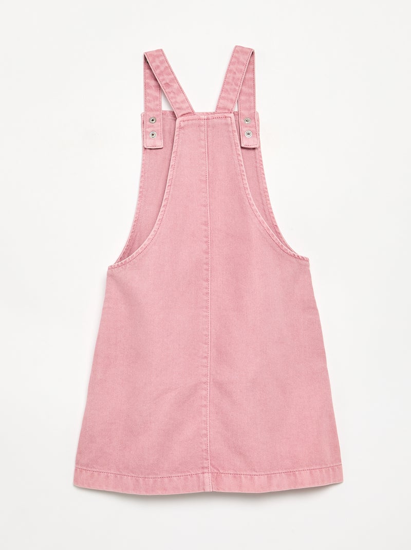 Solid Twill Pinafore Dress Pink - Kiabi