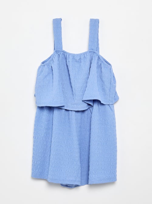 Solid Waffle Knit Strap Playsuit - Kiabi