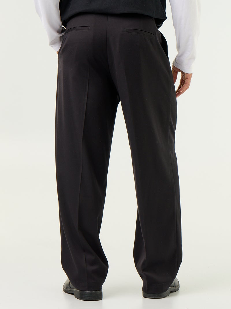 Solid wide-leg trousers Black - Kiabi