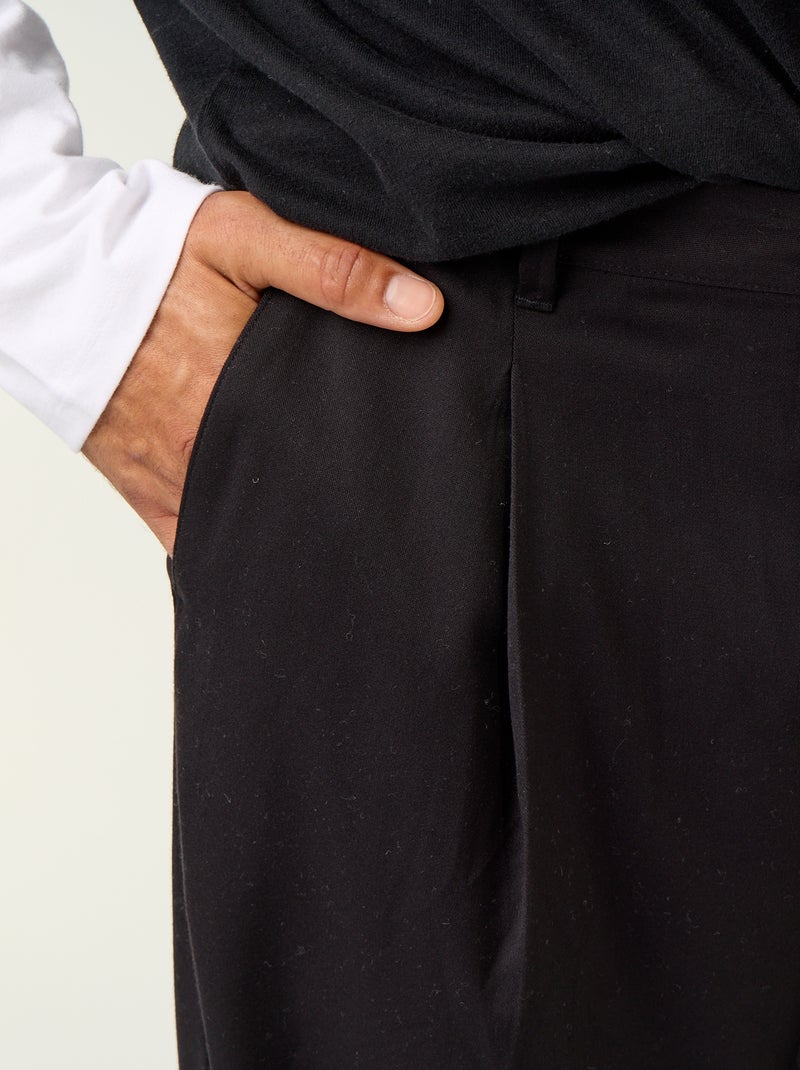 Solid wide-leg trousers Black - Kiabi