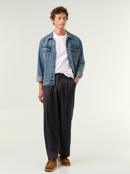 Solid wide-leg trousers - Kiabi Solid wide-leg trousers - Kiabi