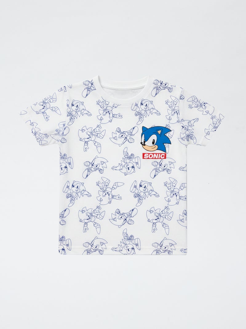 Sonic Cotton Pajama Set White - Kiabi