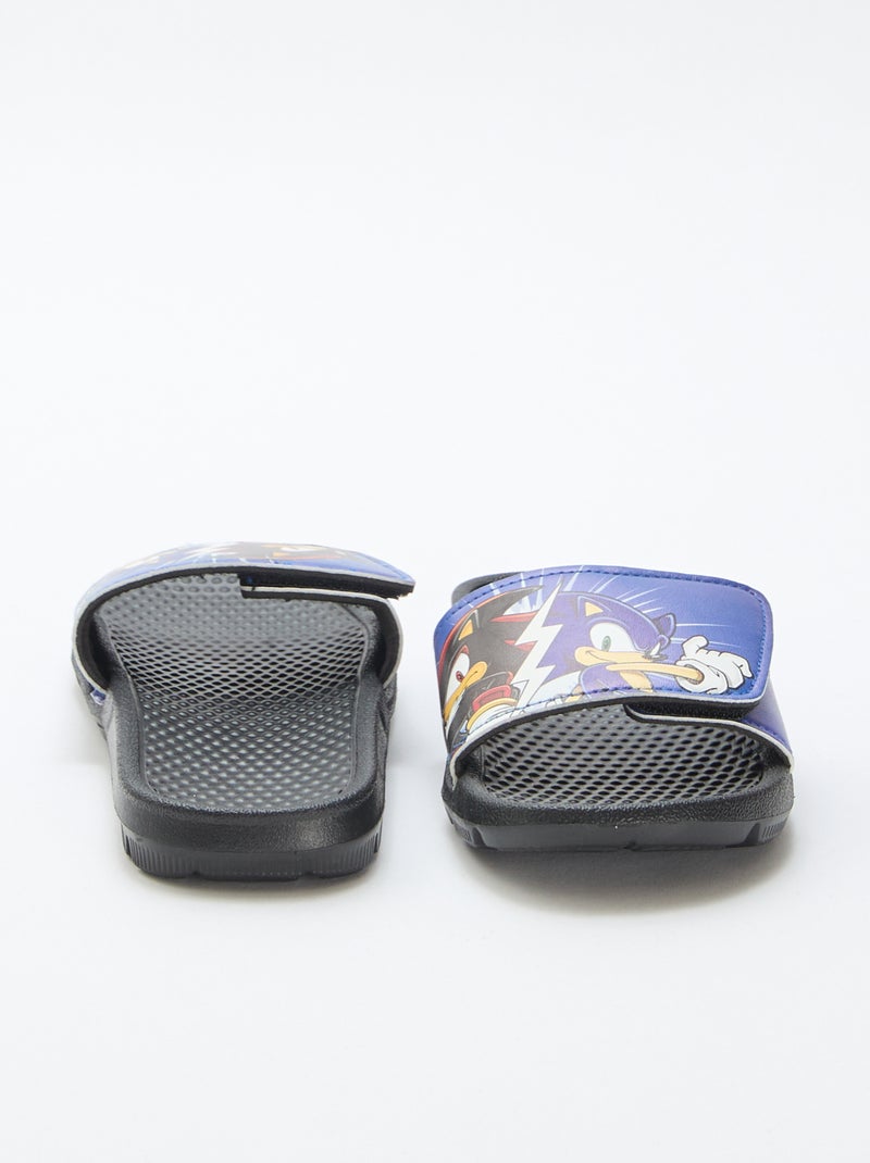 Sonic Velcro Slides Black - Kiabi