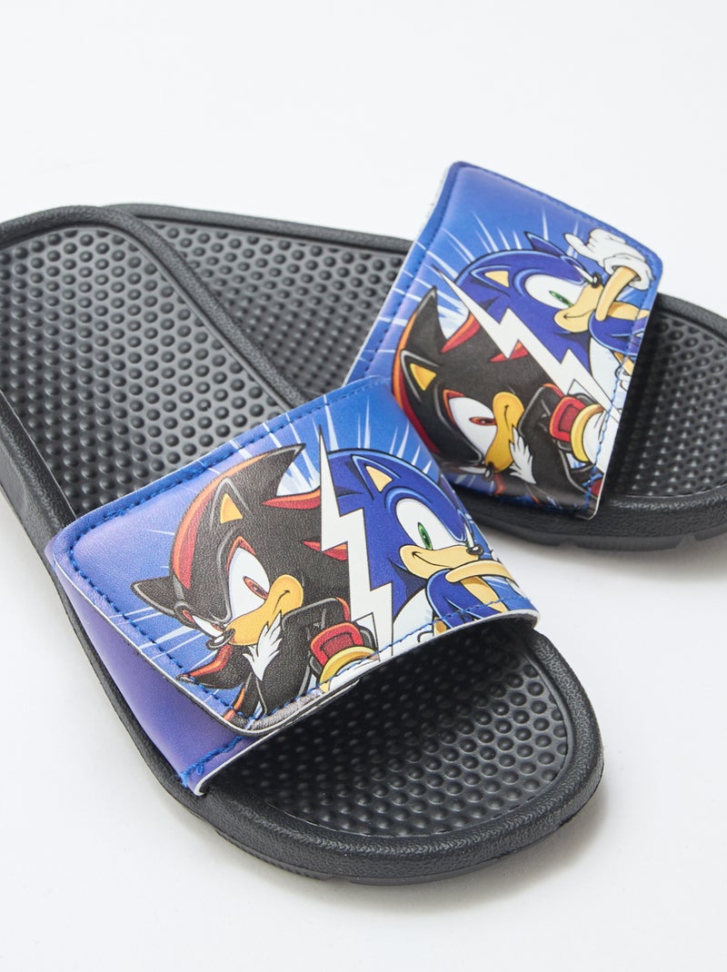 Sonic Velcro Slides Black - Kiabi