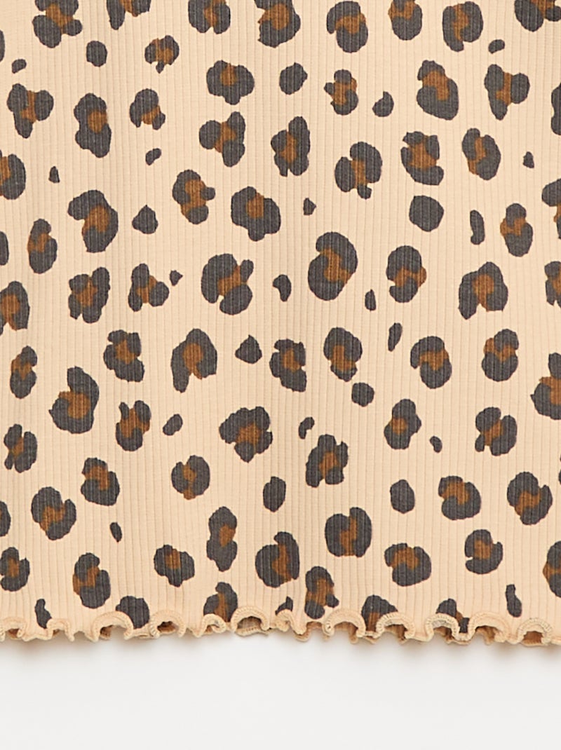 Sous pull col roulé en côte de coton Beige - Kiabi