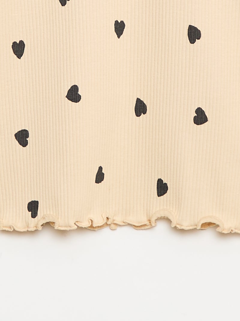 Sous pull col roulé en côte de coton Beige - Kiabi