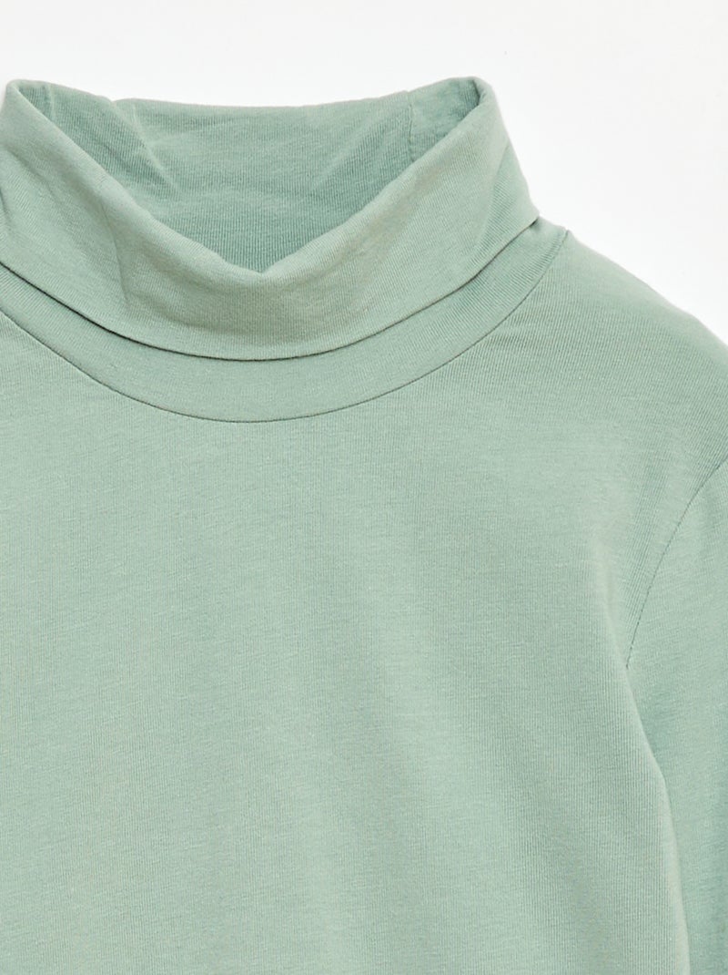 Sous-pull col roulé uni Vert - Kiabi