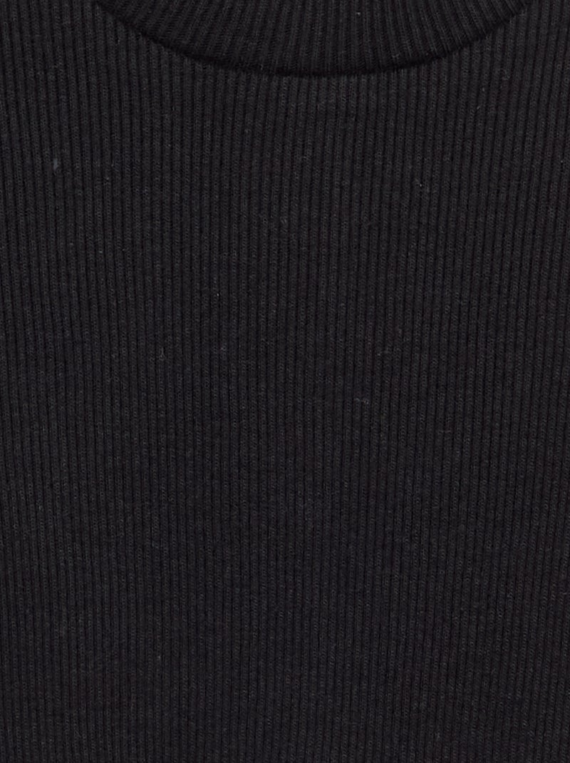Sous-pull en maille côtelée Noir - Kiabi