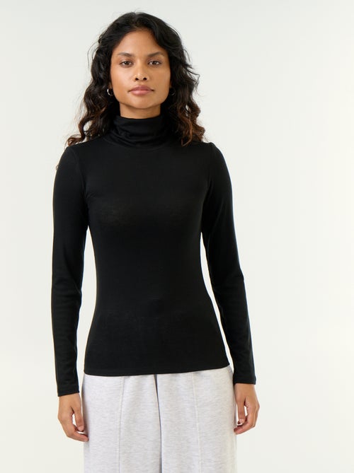 Sous-pull uni laine mélangée - Kiabi