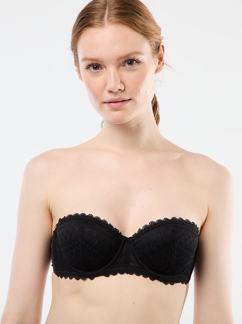 Soutien-gorge balconnet en dentelle Noir - Kiabi