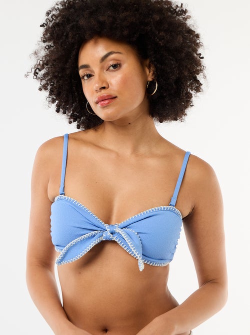 Soutien-gorge bandeau avec surpiqûres contrastées - Kiabi