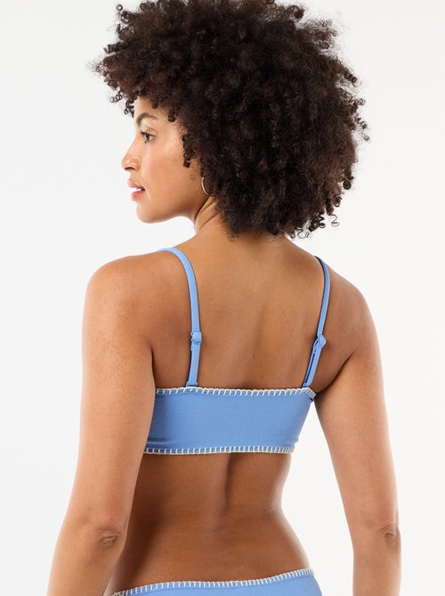 Soutien-gorge bandeau avec surpiqûres contrastées - Kiabi