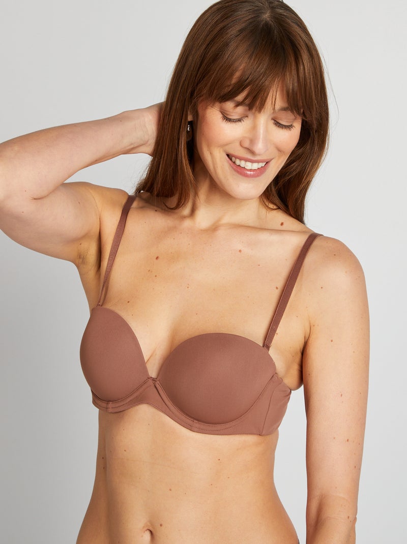 Soutien-gorge bandeau invisible Marron - Kiabi
