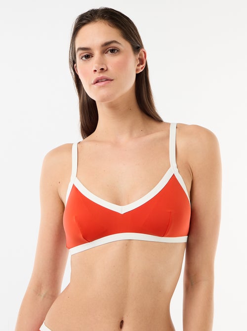 Soutien-gorge brassière de bain avec bords contrastés - Kiabi