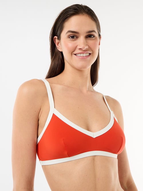 Soutien-gorge brassière de bain avec bords contrastés - Kiabi