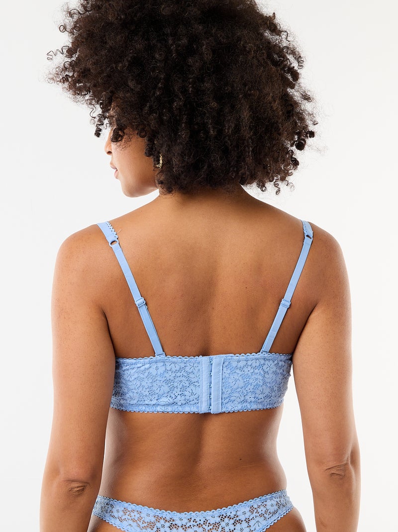Soutien-gorge bustier en dentelle Bleu - Kiabi