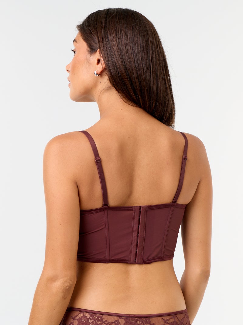 Soutien-gorge bustier en sequins Marron - Kiabi