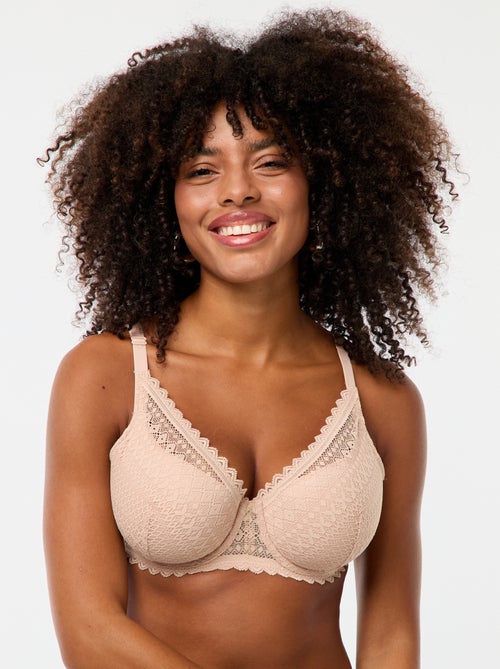Soutien-gorge corbeille emboîtant en dentelle - Kiabi
