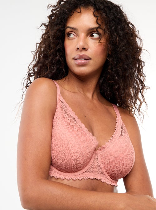 Soutien-gorge corbeille emboîtant en dentelle - Kiabi
