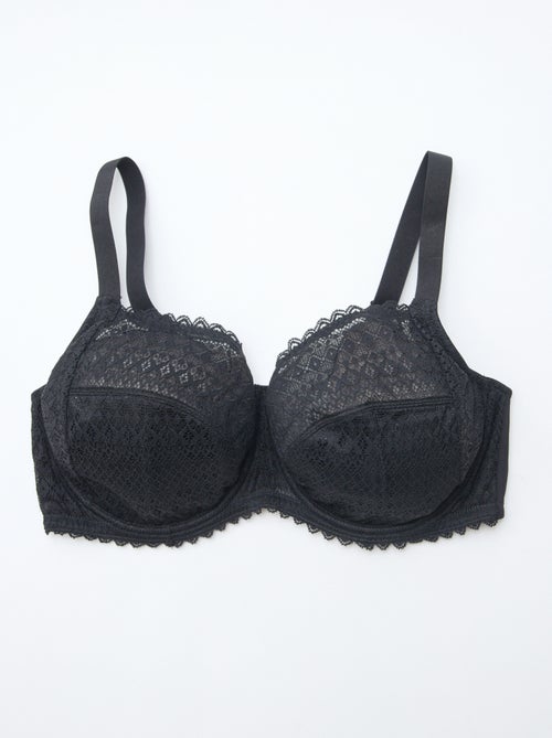 Soutien-gorge corbeille en dentelle ajourée - Kiabi