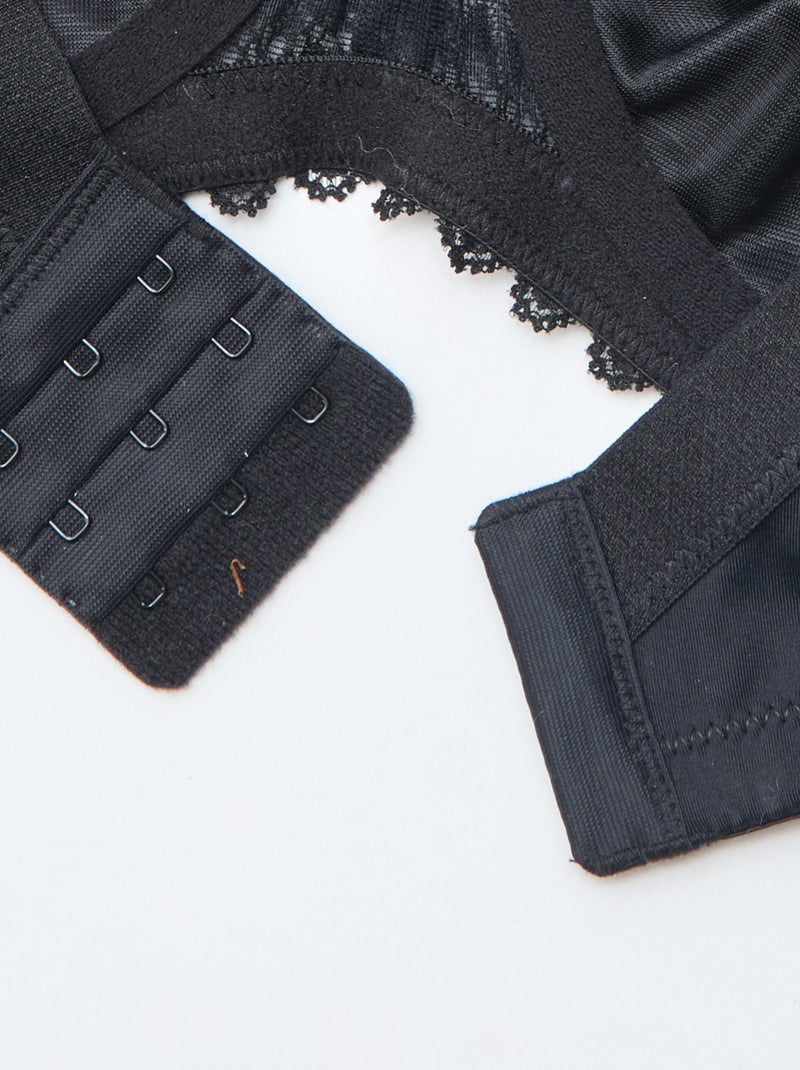 Soutien-gorge corbeille en dentelle ajourée Noir - Kiabi