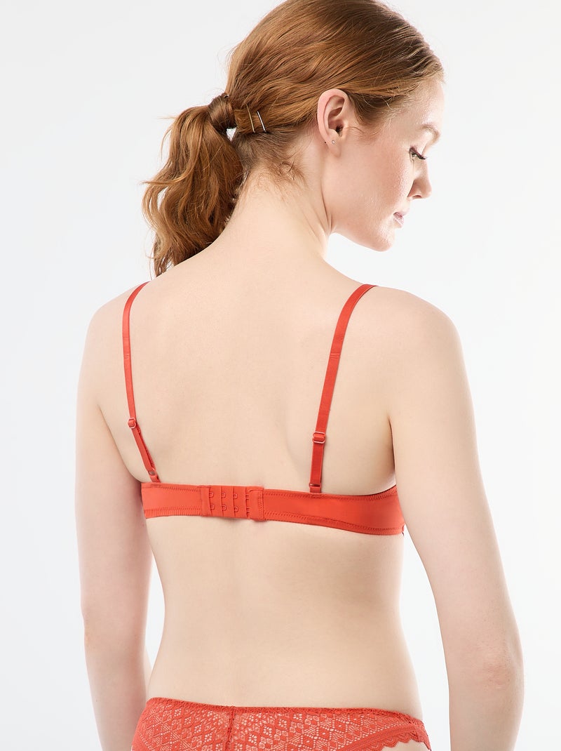 Soutien-gorge corbeille en dentelle Orange - Kiabi