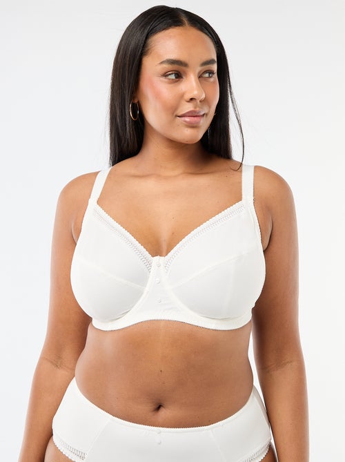 Soutien-gorge corbeille en microfibre côtelée - Kiabi