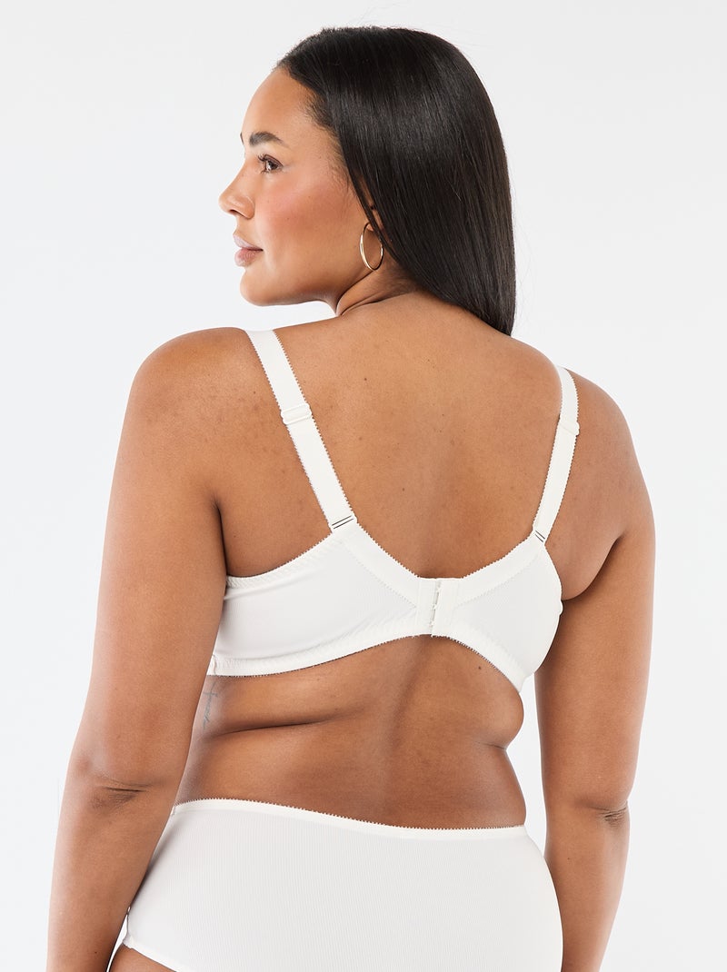 Soutien-gorge corbeille en microfibre côtelée Blanc - Kiabi