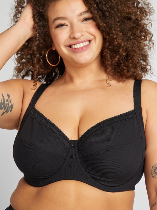 Soutien-gorge corbeille en microfibre côtelée - Kiabi