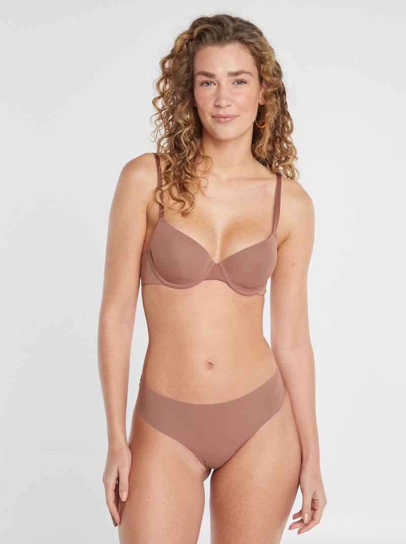 Soutien-gorge corbeille invisible Marron - Kiabi