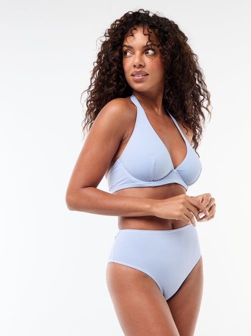 Soutien-gorge de bain bonnet D&E imprimé vichy - Kiabi