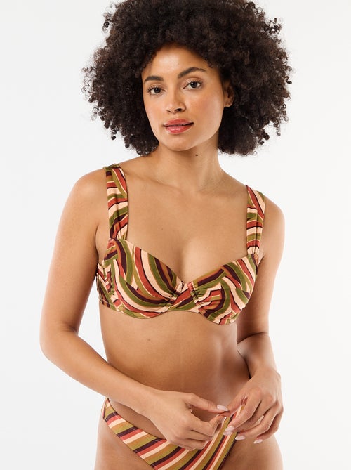 Soutien-gorge de bain en microfibre imprimée - Kiabi