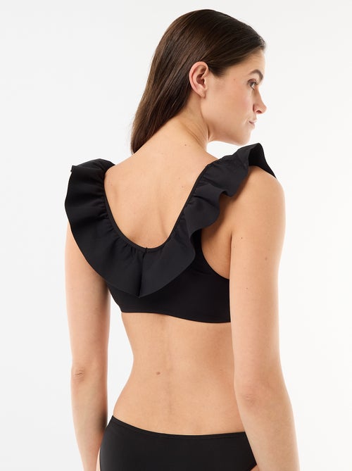 Soutien-gorge de bain volanté en microfibre souple - Kiabi