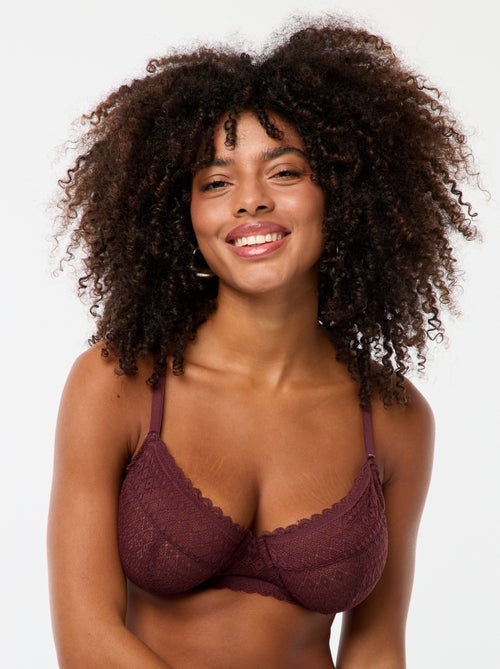 Soutien-gorge en dentelle bonnet D/E/F - Kiabi