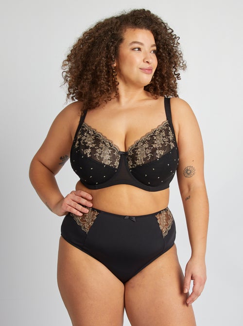 Soutien-gorge en mesh et broderies - Kiabi