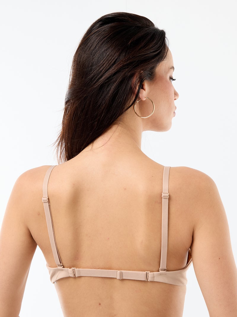 Soutien-gorge en microfibre avec bretelles multi-positions Rose - Kiabi