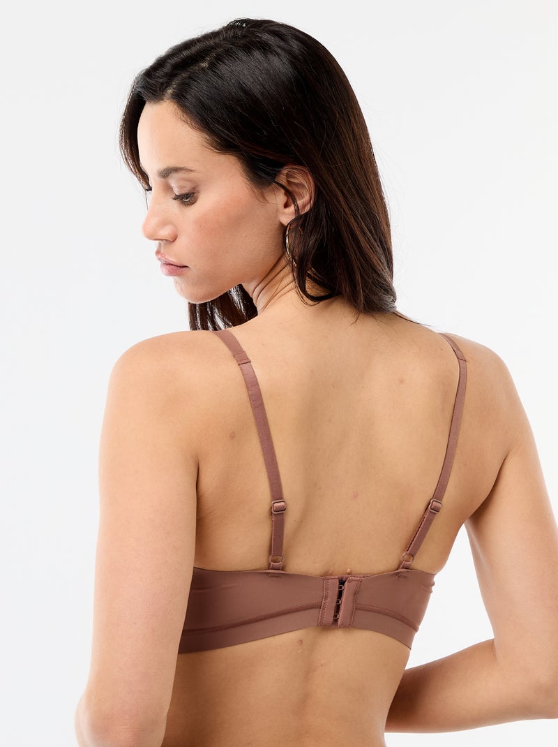 Soutien-gorge triangle à coques en microfibre Marron - Kiabi