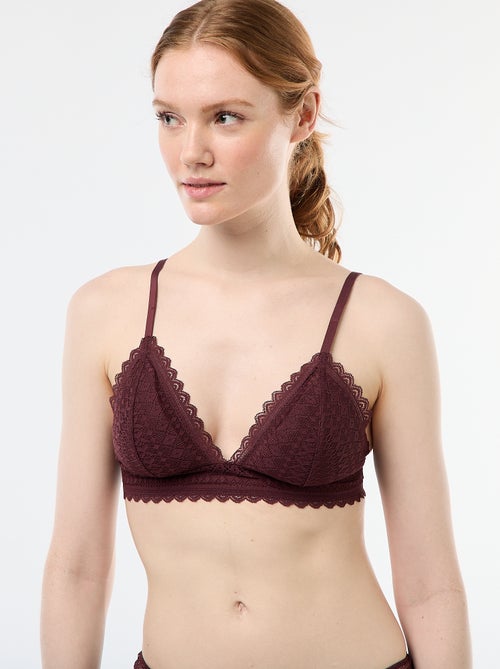 Soutien-gorge triangle en dentelle - Kiabi