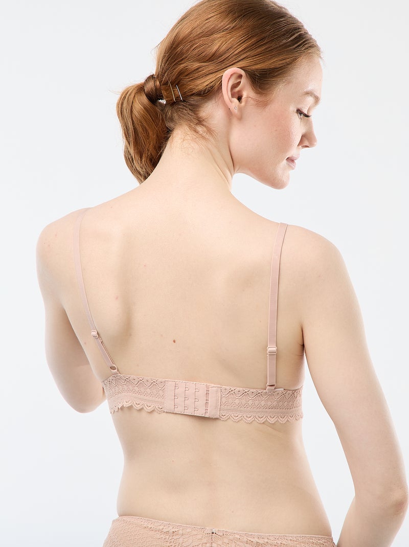 Soutien-gorge triangle en dentelle Rose - Kiabi